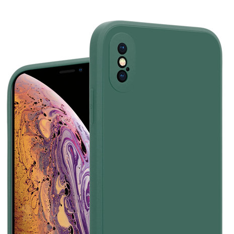 ShieldCase ShieldCase Coque carrée silicone iPhone X / Xs (vert foncé)