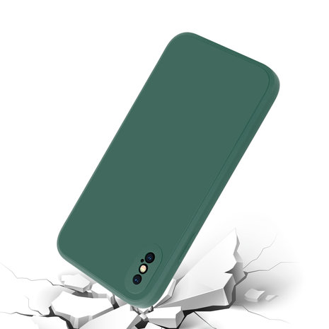 ShieldCase ShieldCase Coque carrée silicone iPhone X / Xs (vert foncé)