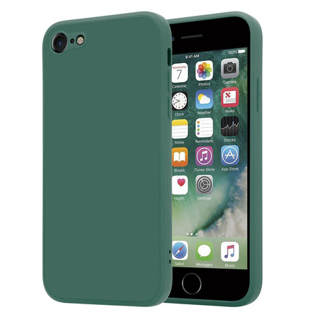 ShieldCase ShieldCase Coque silicone carrée iPhone SE 2020 (vert foncé)