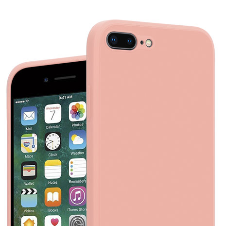 ShieldCase ShieldCase Coque silicone carrée  iPhone 7 Plus / 8 Plus (rose)