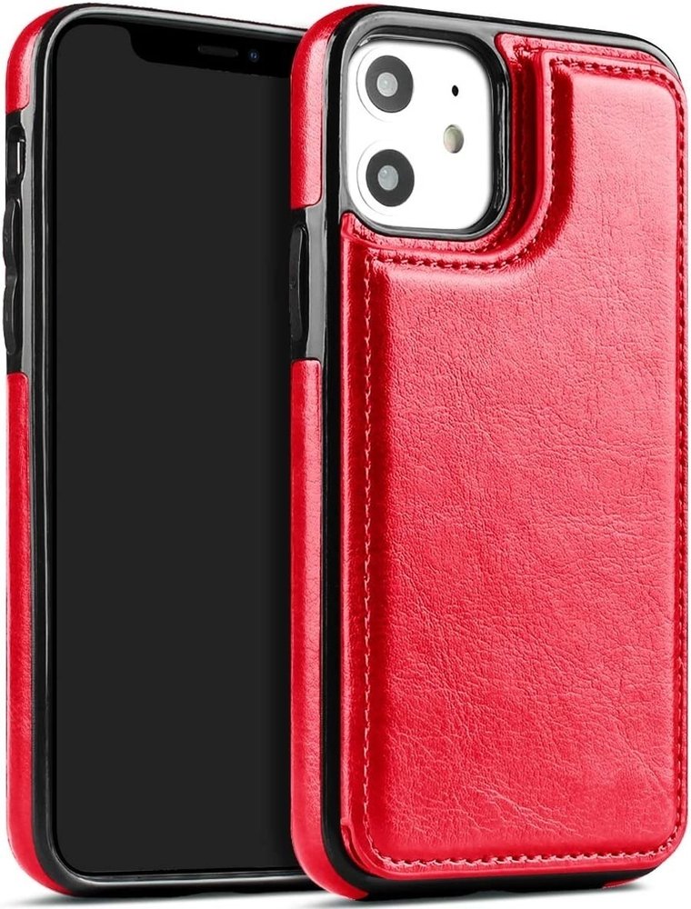 ShieldCase ShieldCase Étui portefeuille iPhone 12 (rouge) ShieldCase ShieldCase Étui portefeuille iPhone 12 (rouge)