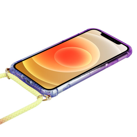 Coque antichoc avec cordon iPhone 11 (violet/bleu) - Coque