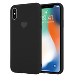 ShieldCase Coque silicone LOVE iPhone X / Xs (noir)