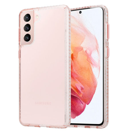 ShieldCase ShieldCase Coque en TPU Samsung Galaxy S21 (transparent/paillettes roses) ShieldCase ShieldCase Coque en TPU Samsung Galaxy S21 (transparent/paillettes roses)
