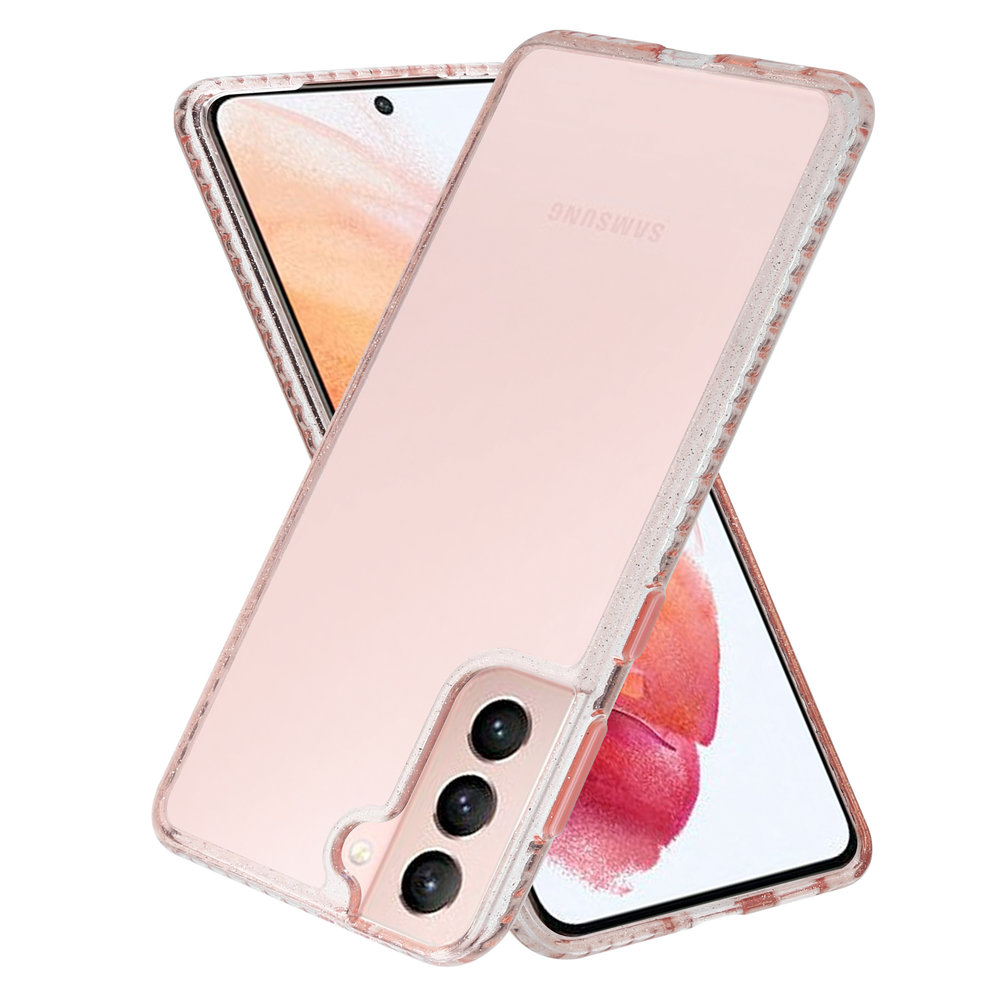ShieldCase ShieldCase Coque en TPU Samsung Galaxy S21 (transparent/paillettes roses) ShieldCase ShieldCase Coque en TPU Samsung Galaxy S21 (transparent/paillettes roses)