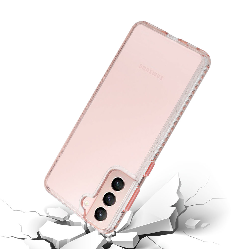 ShieldCase ShieldCase Coque en TPU Samsung Galaxy S21 (transparent/paillettes roses) ShieldCase ShieldCase Coque en TPU Samsung Galaxy S21 (transparent/paillettes roses)