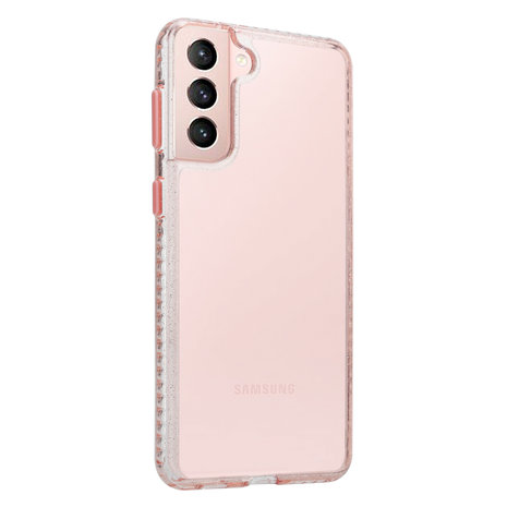 ShieldCase ShieldCase Coque en TPU Samsung Galaxy S21 (transparent/paillettes roses) ShieldCase ShieldCase Coque en TPU Samsung Galaxy S21 (transparent/paillettes roses)