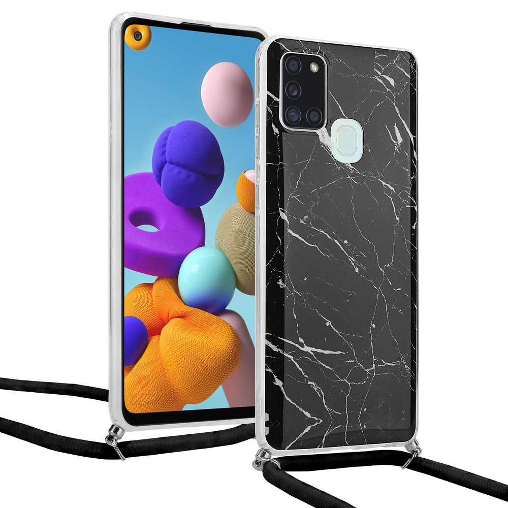 ShieldCase ShieldCase Coque avec cordon Samsung A21s Black Marbre Dream ShieldCase ShieldCase Coque avec cordon Samsung A21s Black Marbre Dream