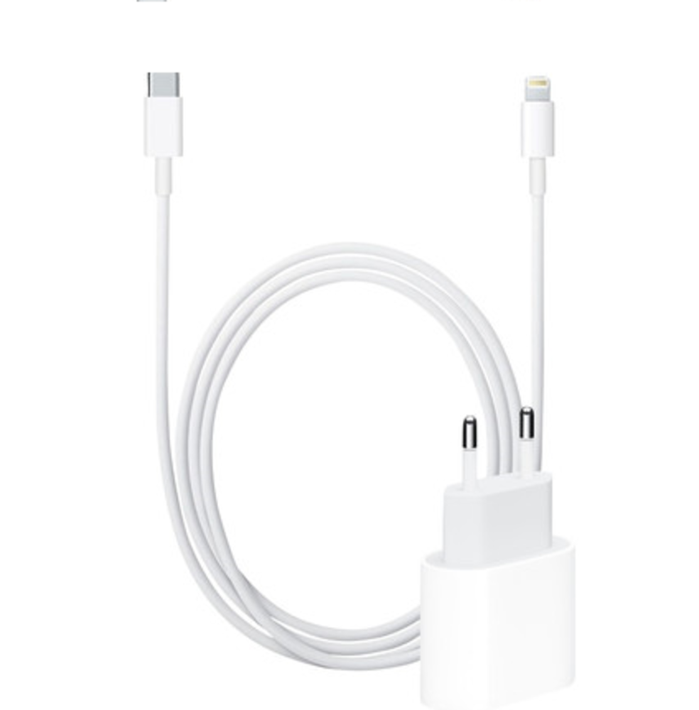 Chargeur rapide adapté pour Apple 20 W + câble Lightning - Coque