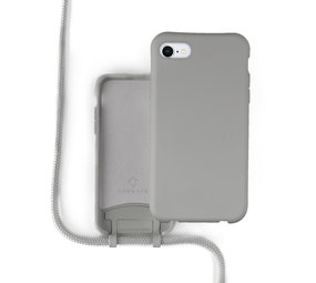 Coverzs Coque silicone avec cordon iPhone 7 / 8 / SE 2020 (gris)