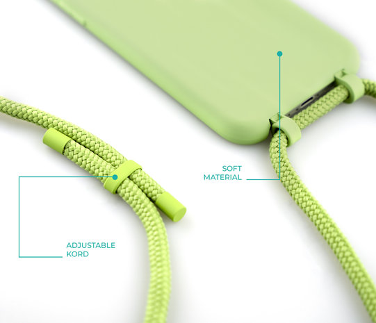 Coverzs Coverzs Coque silicone avec cordon iPhone 7 / 8 / SE 2020 (vert clair) Coverzs Coverzs Coque silicone avec cordon iPhone 7 / 8 / SE 2020 (vert clair)