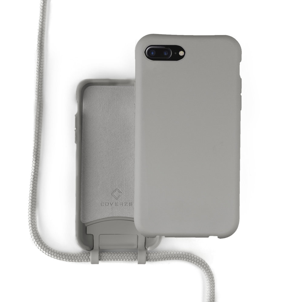 Coverzs Coverzs Coque silicone avec cordon iPhone 7/8 Plus (gris) Coverzs Coverzs Coque silicone avec cordon iPhone 7/8 Plus (gris)