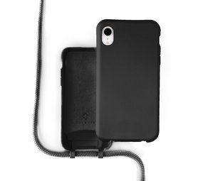 Coverzs Coque silicone avec cordon iPhone Xr (noir)