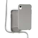 Coverzs Coque silicone avec cordon iPhone Xr (gris)