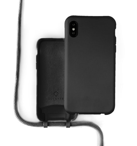 Coverzs Coverzs Coque silicone avec cordon iPhone X/Xs (noir)