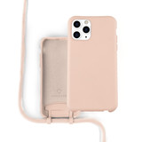 Coverzs Coque silicone avec cordon iPhone 11 Pro Max (rose)