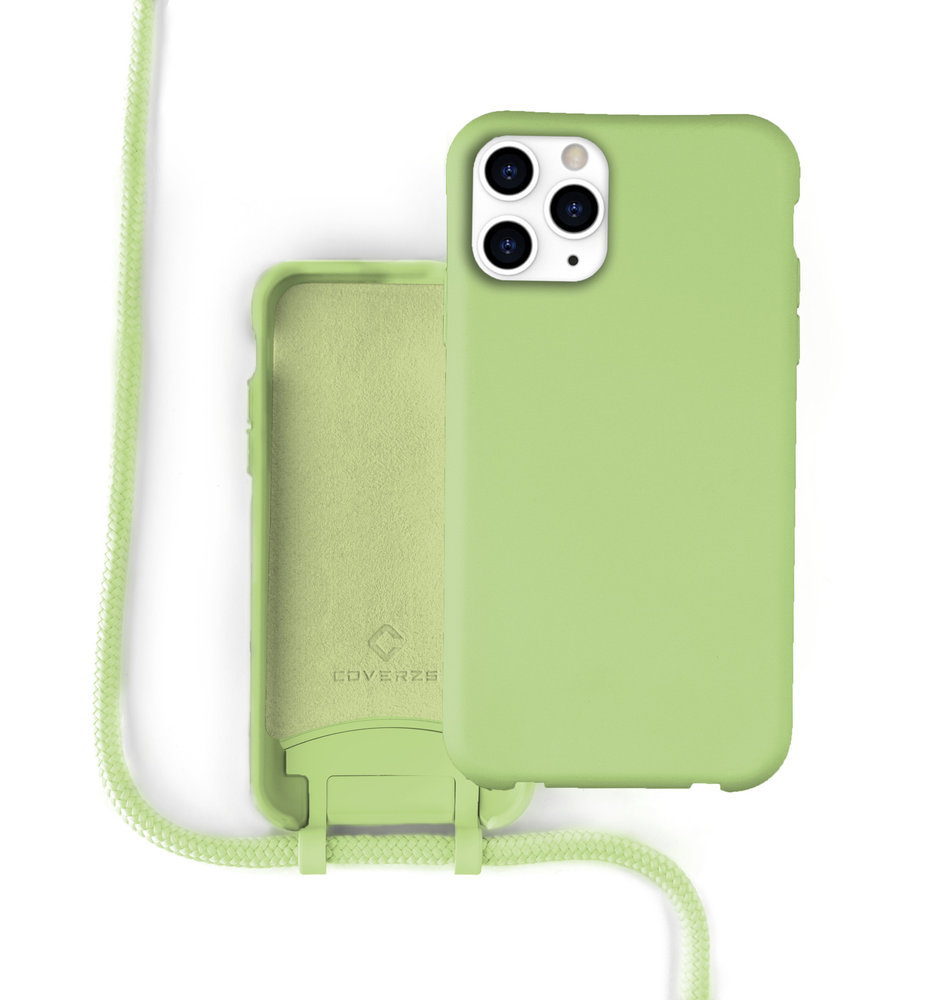 Coverzs Coverzs Coque silicone avec cordon iPhone 11 Pro Max (vert clair)