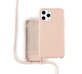 Coverzs Coque silicone avec cordon iPhone 11 Pro (rose)