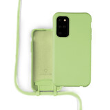 Coverzs Coque silicone avec cordon Samsung Galaxy S20 Plus (vert clair)