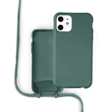 Coverzs Coque silicone avec cordon iPhone 11 (vert foncé)
