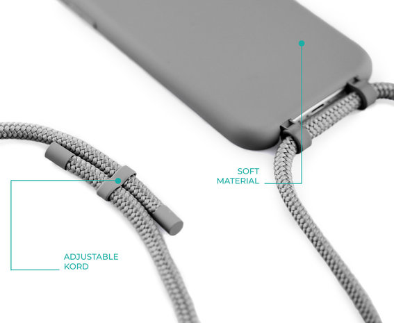 Coverzs Coverzs Coque silicone avec cordon iPhone 11 (gris) Coverzs Coverzs Coque silicone avec cordon iPhone 11 (gris)