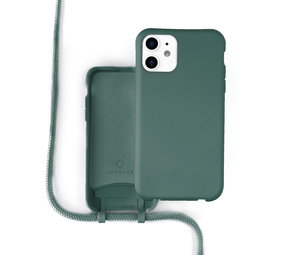 Coverzs Coque silicone avec cordon iPhone 12 / 12 Pro (vert foncé) Coverzs Coque silicone avec cordon iPhone 12 / 12 Pro (vert foncé)