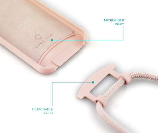 Coverzs Coverzs Coque silicone avec cordon iPhone 12 Pro Max (rose) Coverzs Coverzs Coque silicone avec cordon iPhone 12 Pro Max (rose)