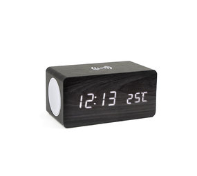 Coverzs Réveil numérique, haut-parleur et chargeur sans fil en un