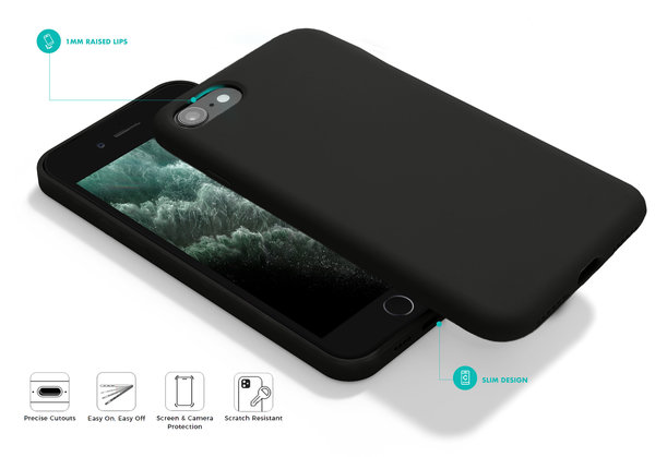 Coverzs Coverzs Coque silicone de luxe iPhone 7/8 (noir) Coverzs Coverzs Coque silicone de luxe iPhone 7/8 (noir)