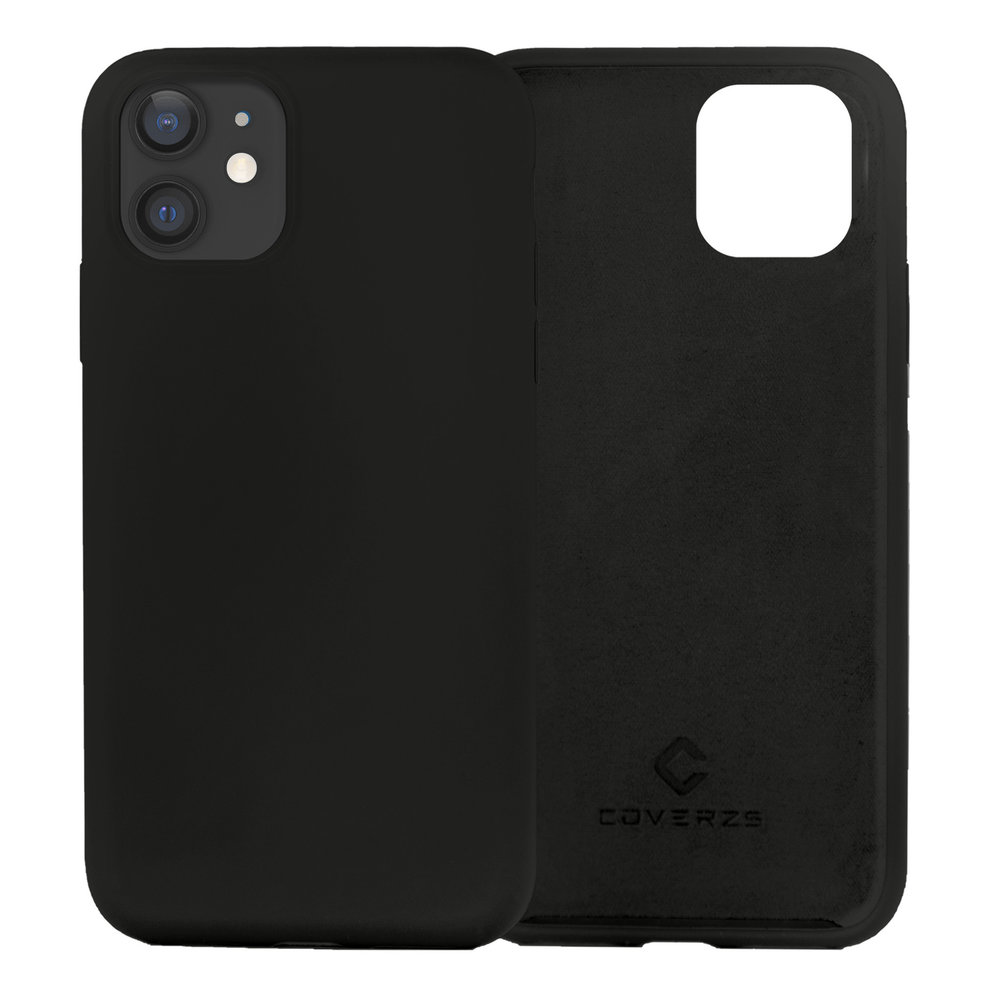 Coverzs Coverzs Coque silicone de luxe iPhone 12 (noir)