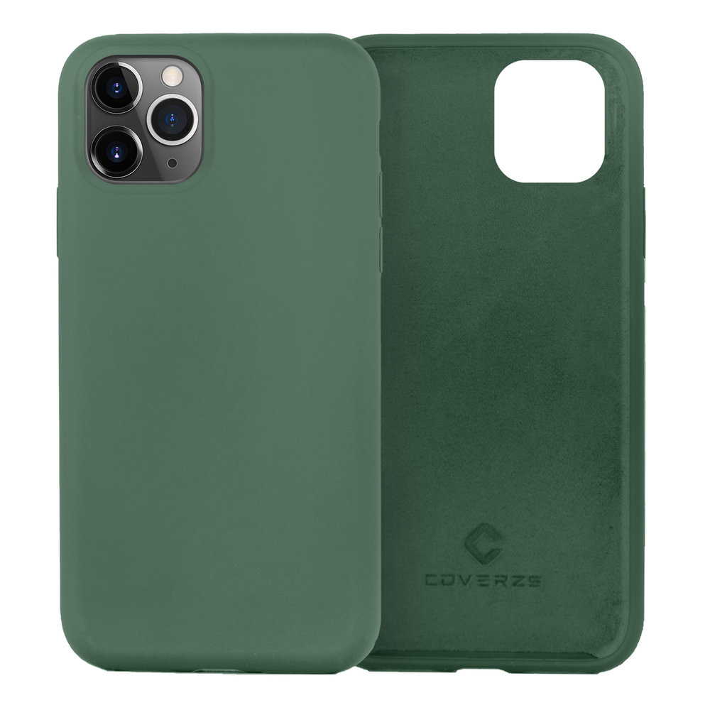 Coverzs Coverzs Coque silicone de luxe iPhone 12 Pro (vert pin)
