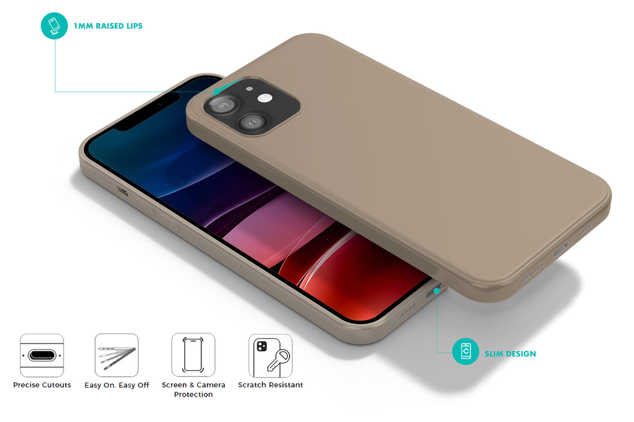 Coverzs Coverzs Coque silicone de luxe iPhone 12 (gris)