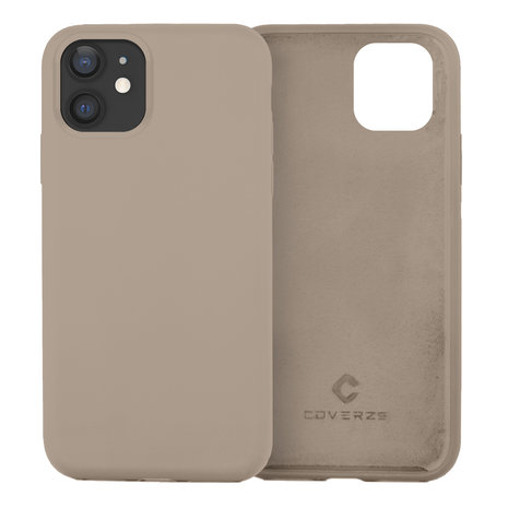 Coverzs Coverzs Coque silicone de luxe iPhone 12 (gris)