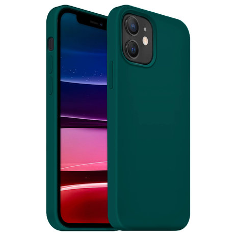 Coverzs Coverzs Coque silicone de luxe iPhone 12 (vert foncé) Coverzs Coverzs Coque silicone de luxe iPhone 12 (vert foncé)