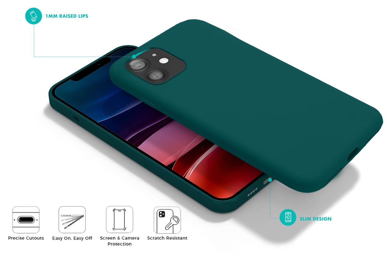 Coverzs Coverzs Coque silicone de luxe iPhone 12 (vert foncé) Coverzs Coverzs Coque silicone de luxe iPhone 12 (vert foncé)