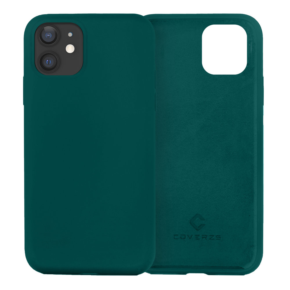 Coverzs Coverzs Coque silicone de luxe iPhone 12 (vert foncé) Coverzs Coverzs Coque silicone de luxe iPhone 12 (vert foncé)