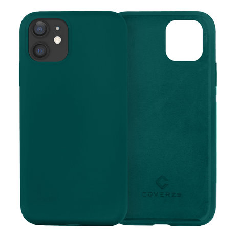 Coverzs Coverzs Coque silicone de luxe iPhone 12 (vert foncé) Coverzs Coverzs Coque silicone de luxe iPhone 12 (vert foncé)