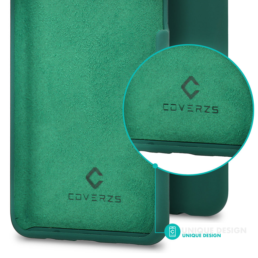 Coverzs Coverzs Coque silicone de luxe iPhone 12 (vert foncé) Coverzs Coverzs Coque silicone de luxe iPhone 12 (vert foncé)