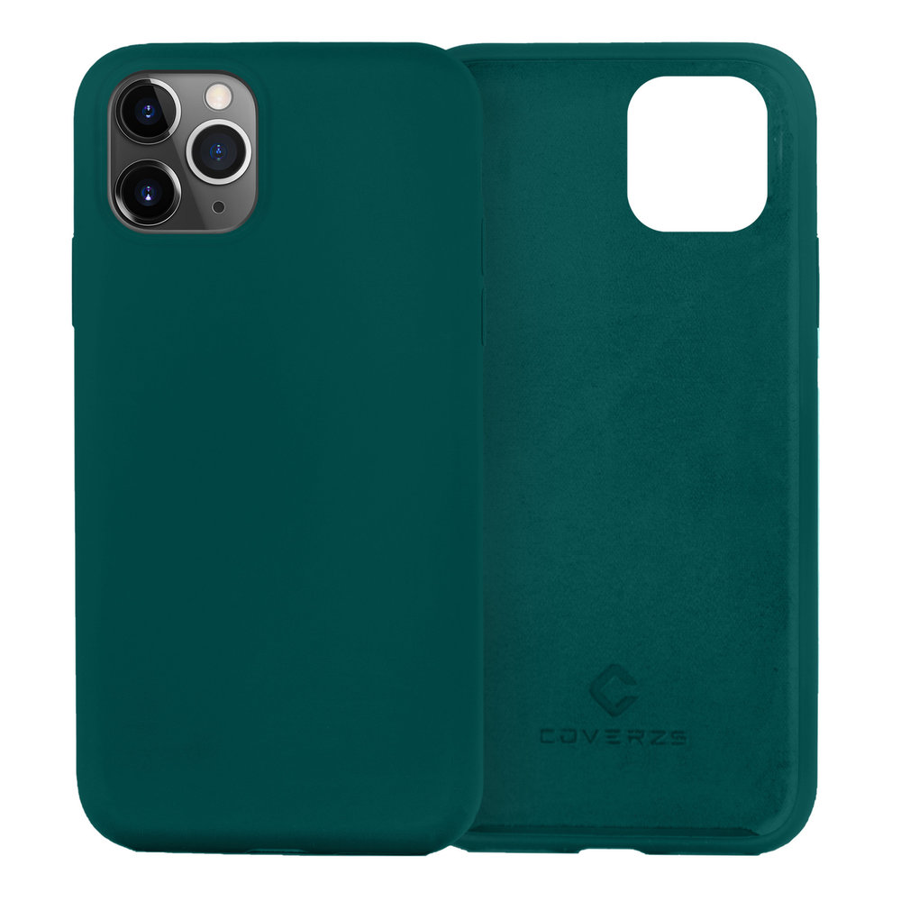 Coverzs Coverzs Coque silicone de luxe iPhone 12 Pro Max (vert foncé)