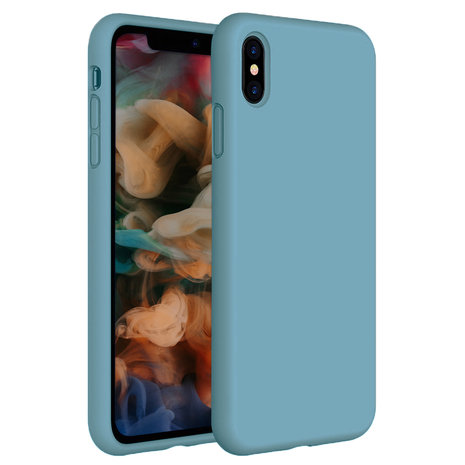 Coverzs Coverzs Coque silicone de luxe iPhone X / Xs (bleu clair)