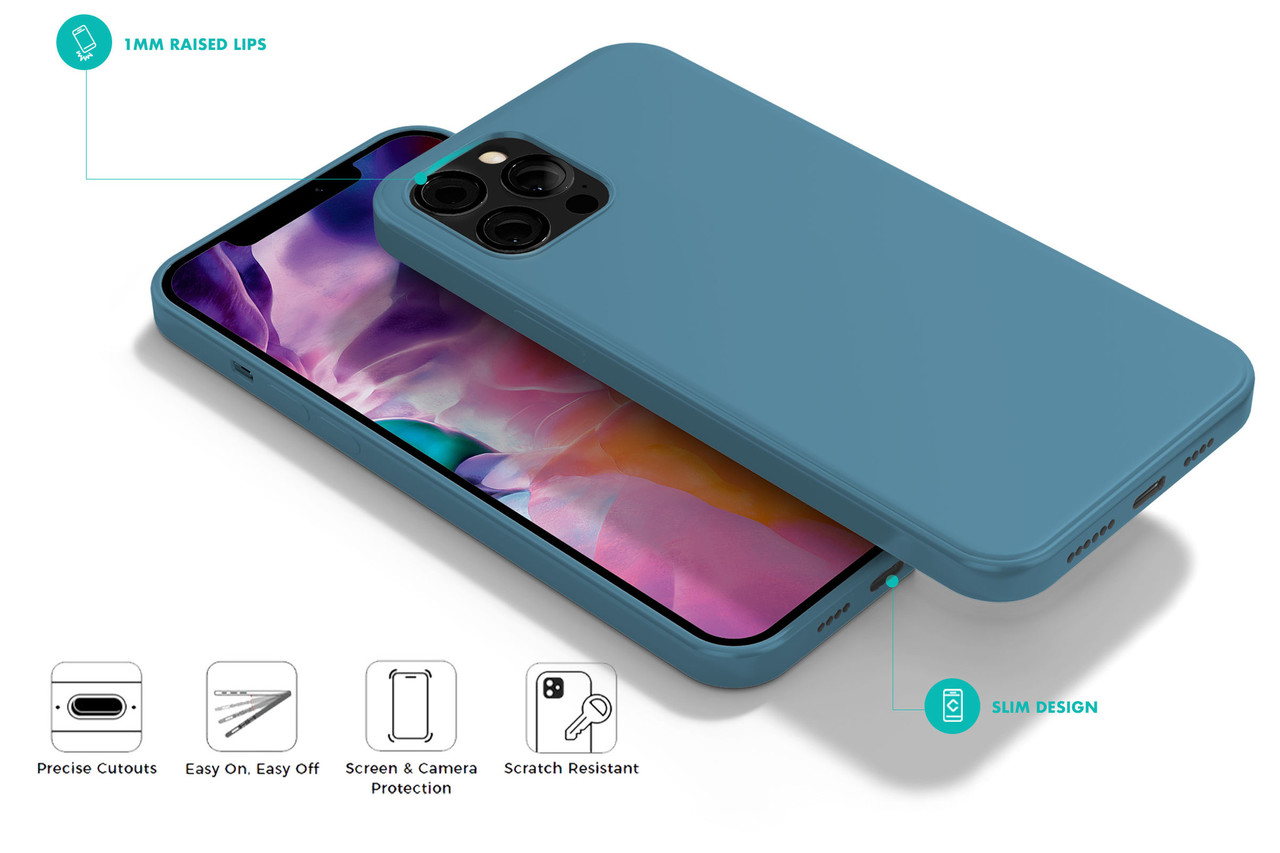 Coverzs Coverzs Coque silicone de luxe iPhone 12 Pro (bleu clair)