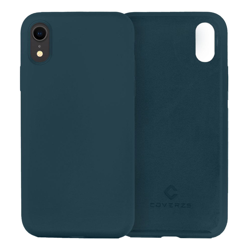 Coverzs Coverzs Coque silicone de luxe iPhone X / Xs (bleu foncé) Coverzs Coverzs Coque silicone de luxe iPhone X / Xs (bleu foncé)