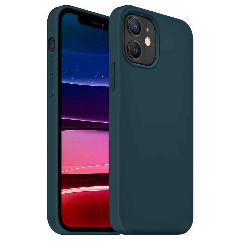 Coverzs Coverzs Coque silicone de luxe iPhone 12 (bleu foncé) Coverzs Coverzs Coque silicone de luxe iPhone 12 (bleu foncé)