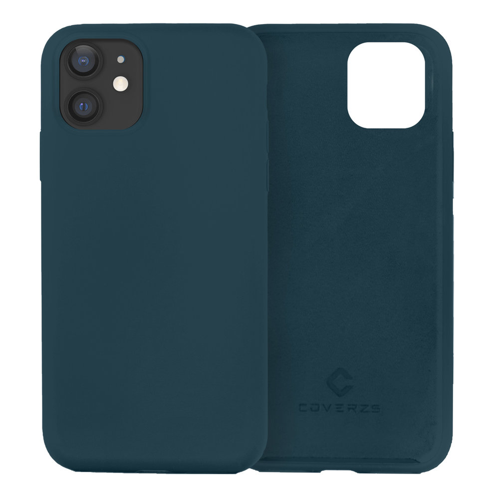 Coverzs Coverzs Coque silicone de luxe iPhone 12 (bleu foncé) Coverzs Coverzs Coque silicone de luxe iPhone 12 (bleu foncé)