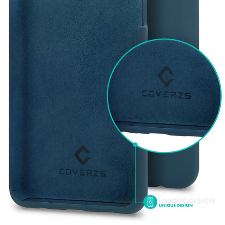 Coverzs Coverzs Coque silicone de luxe iPhone 12 (bleu foncé) Coverzs Coverzs Coque silicone de luxe iPhone 12 (bleu foncé)