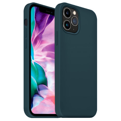 Coverzs Coverzs Coque silicone de luxe iPhone 12 Pro (bleu foncé)