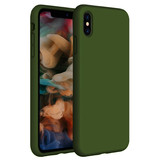 Coverzs Coque silicone de luxe iPhone X / Xs (vert armée)