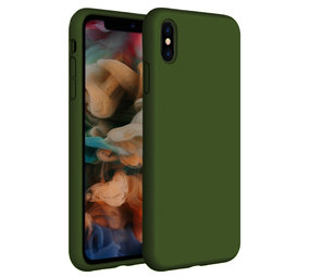 Coverzs Coque silicone de luxe iPhone X / Xs (vert armée)