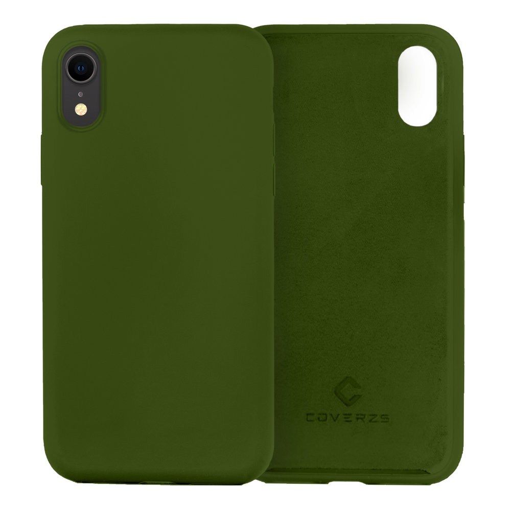 Coverzs Coverzs Coque silicone de luxe iPhone X / Xs (vert armée)