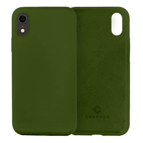 Coverzs Coverzs Coque silicone de luxe iPhone X / Xs (vert armée)